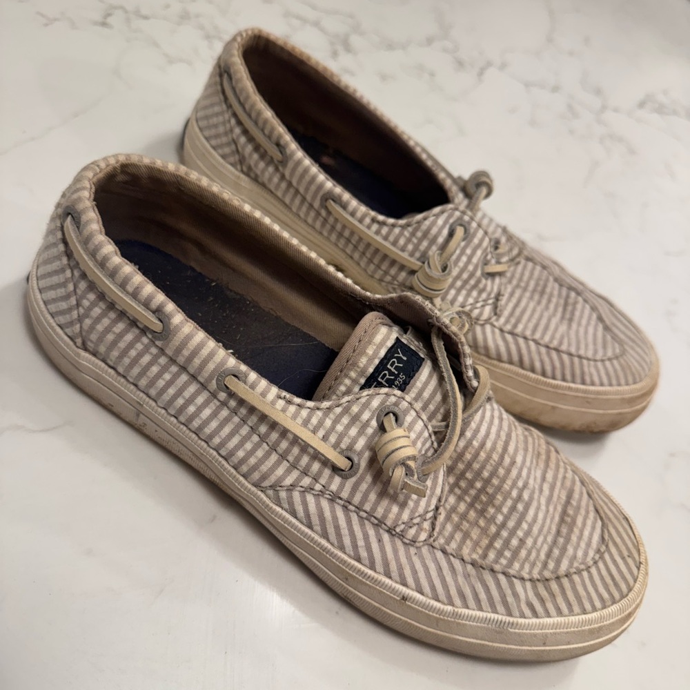 Sperry Beige Striped Loafers